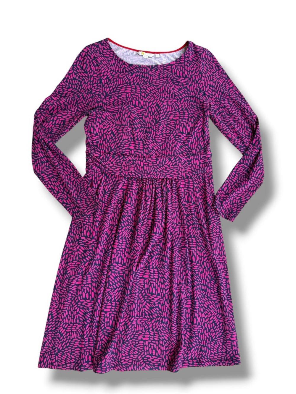 Boden Abigail Long Sleeve Jersey Midi Dress Size 10 - Picture 2 of 12